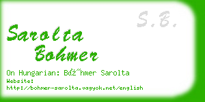 sarolta bohmer business card